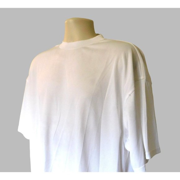 DAC Athletic Club Dry Fit Shirt Mens XL White Go Dry High Neck Golf Short Sleeve - Picture 2 of 8